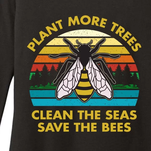 Plant More Trees Clean The Seas Save The Bees Earth Day Meaningful Gift Womens CVC Long Sleeve Shirt