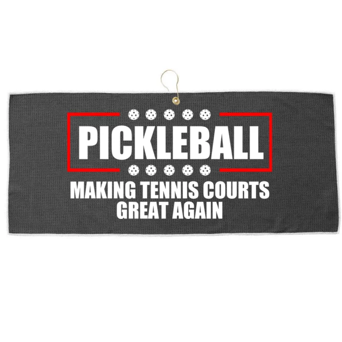 Pickleball Making Tennis Courts Great Again Large Microfiber Waffle Golf Towel