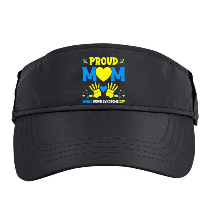 Proud mom t21 world down syndrome awareness day ribbon Adult Drive Performance Visor