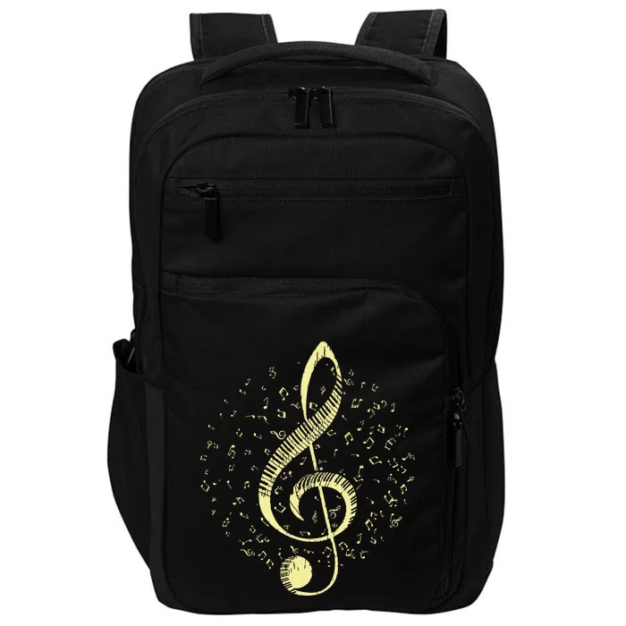 Piano Music Treble Clef Pianist Gift Piano Impact Tech Backpack