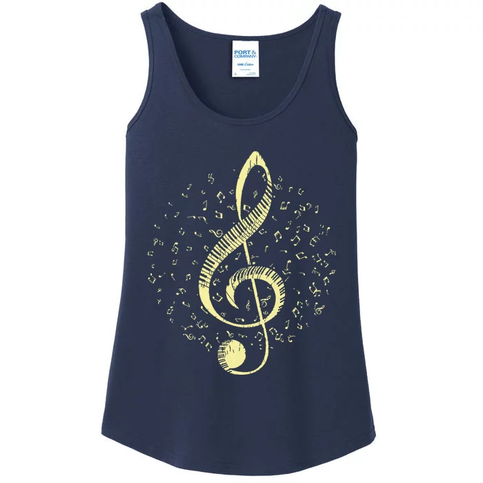 Piano Music Treble Clef Pianist Gift Piano Ladies Essential Tank