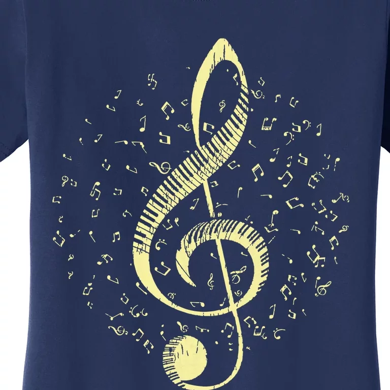 Piano Music Treble Clef Pianist Gift Piano Women's T-Shirt