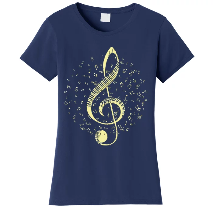 Piano Music Treble Clef Pianist Gift Piano Women's T-Shirt