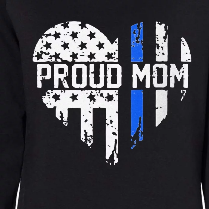 Proud Mom Thin Blue Line Police Support Cop Mom Womens California Wash Sweatshirt