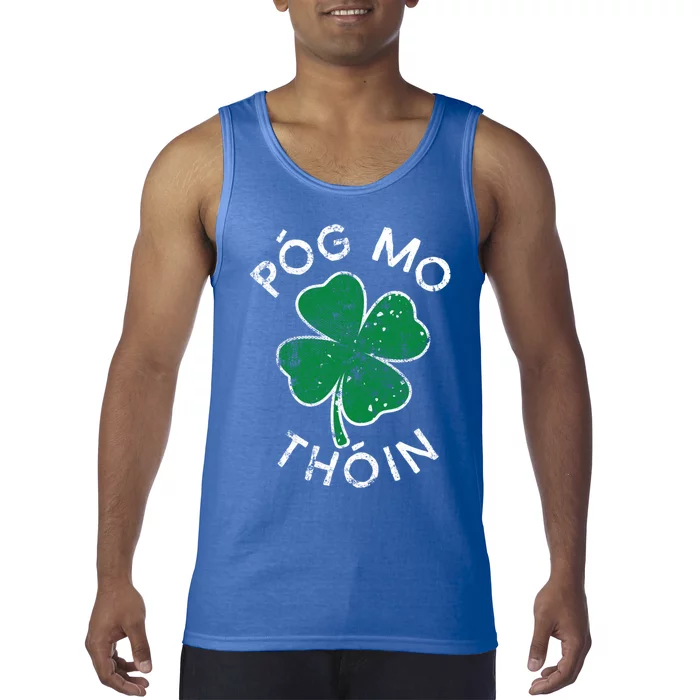 Pog Mo Thoin Lucky Clover St Patricks Day Distress Gift Tank Top