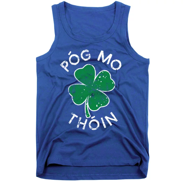 Pog Mo Thoin Lucky Clover St Patricks Day Distress Gift Tank Top