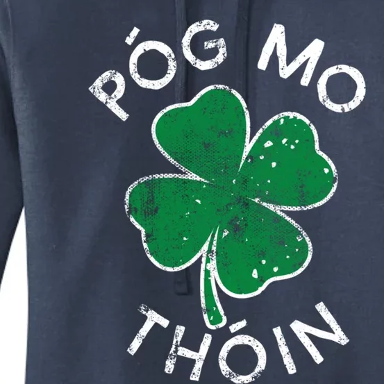 Pog Mo Thoin Lucky Clover St Patricks Day Distress Gift Women's Pullover Hoodie