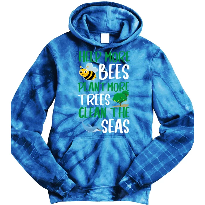 Plant More Trees Clean The Seas Climate Change Meaningful Gift Tie Dye Hoodie