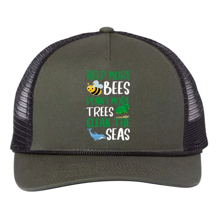 Plant More Trees Clean The Seas Climate Change Meaningful Gift Retro Rope Trucker Hat Cap