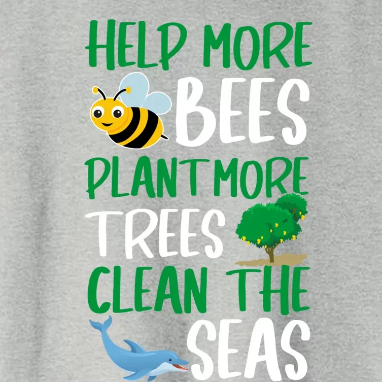 Plant More Trees Clean The Seas Climate Change Meaningful Gift Women's Crop Top Tee