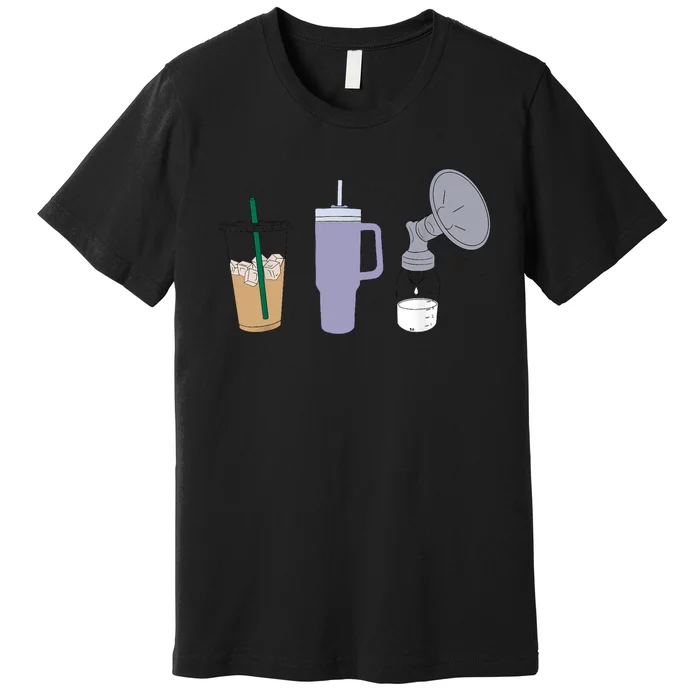 Pumping Mama Trio Breastfeeding Postpartum Nursing New Mom Premium T-Shirt