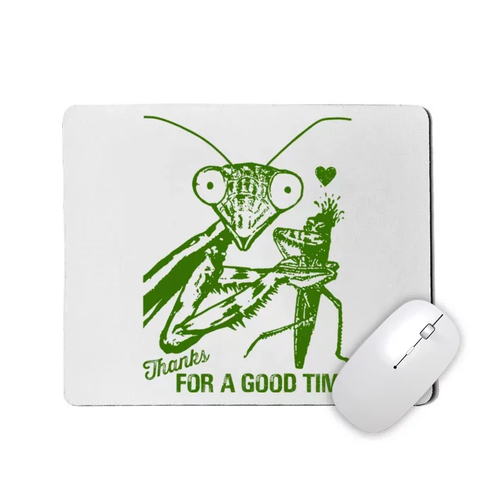 Praying Mantis Thanks For A Good Time Funny Mousepad