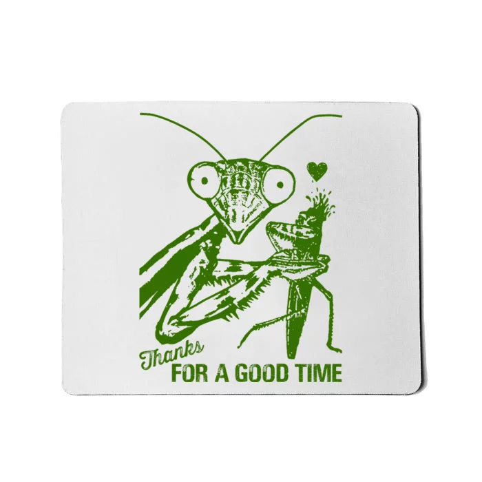 Praying Mantis Thanks For A Good Time Funny Mousepad