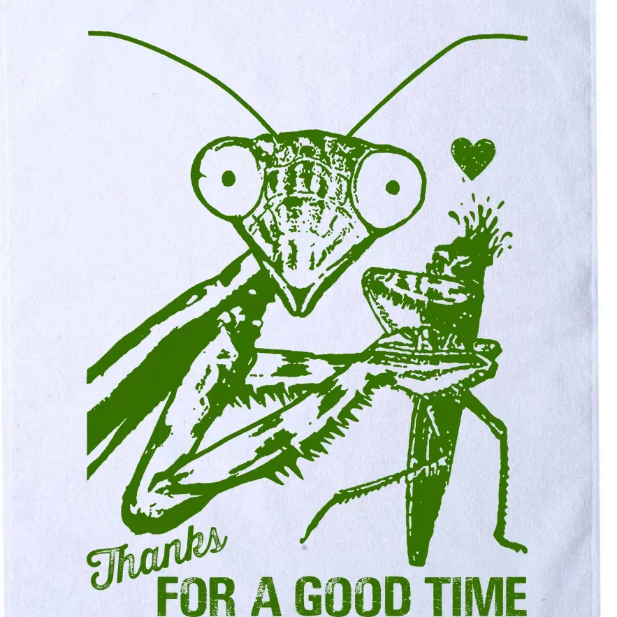 Praying Mantis Thanks For A Good Time Funny Platinum Collection Golf Towel