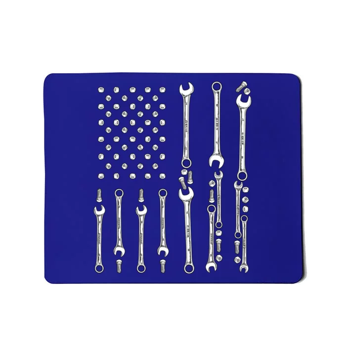 Patriotic Mechanic Tools Independence Day Usa Flag Gift Mousepad