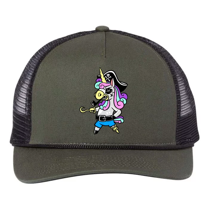 Pirate Magical Unicorn Retro Rope Trucker Hat Cap