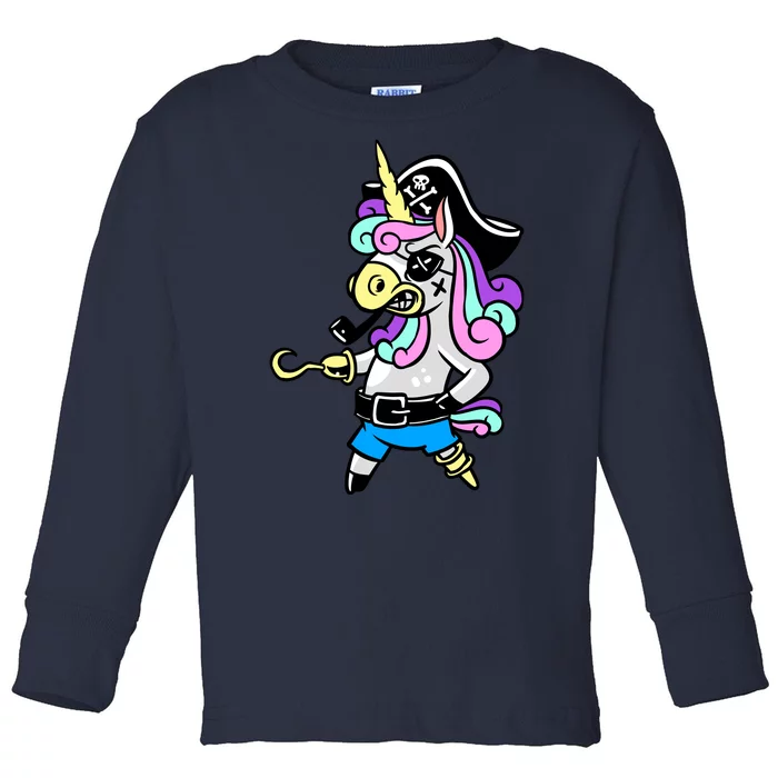 Pirate Magical Unicorn Toddler Long Sleeve Shirt