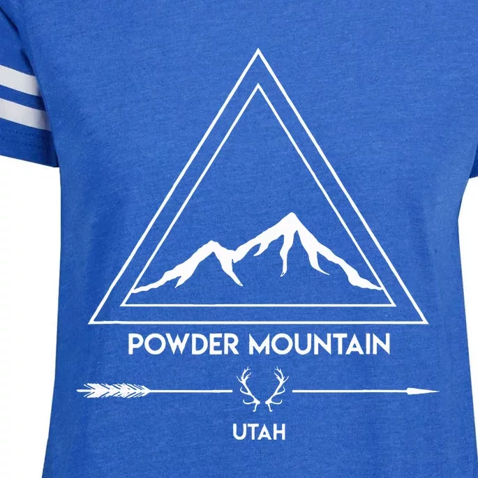 Powder Mountain Utah Ski Vacation Enza Ladies Jersey Football T-Shirt