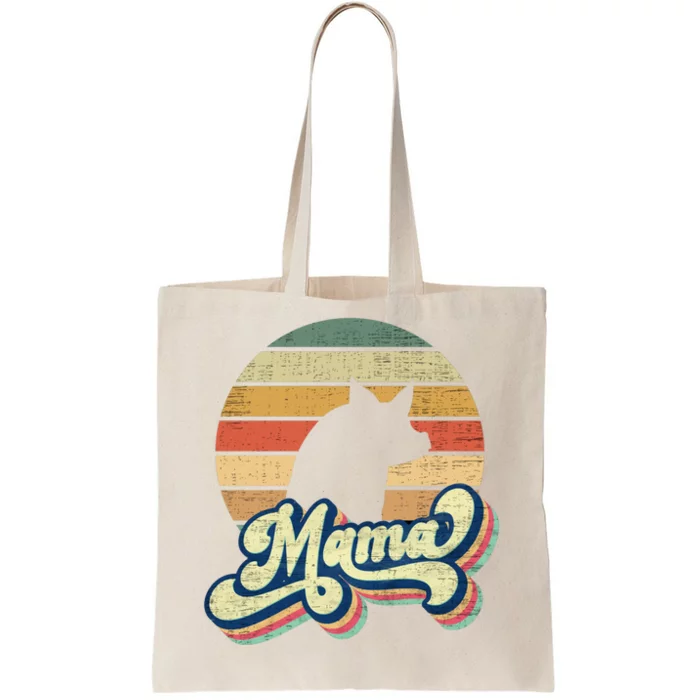 Pig Mama Vintage 70s Retro Pig Silhouette For Pig Mom Great Gift Tote Bag