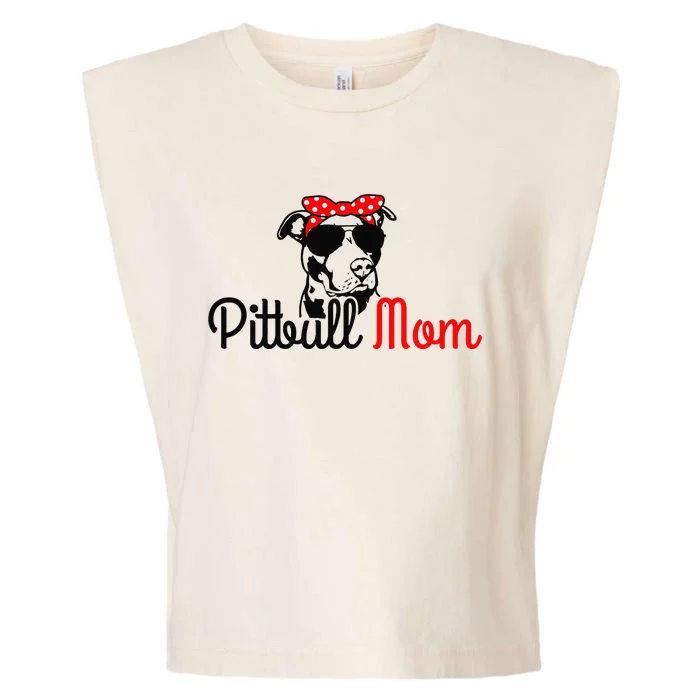 Pitbull Mom Vintage Funny Cute Dog Pitbull Mama Garment-Dyed Women's Muscle Tee