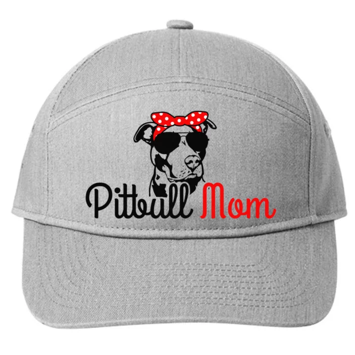 Pitbull Mom Vintage Funny Cute Dog Pitbull Mama 7-Panel Snapback Hat