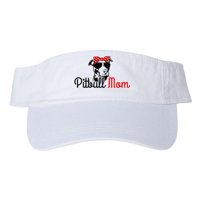 Pitbull Mom Vintage Funny Cute Dog Pitbull Mama Valucap Bio-Washed Visor