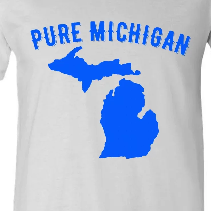 Pure Michigan Vacation Water Lake Fun Gift Idea V-Neck T-Shirt