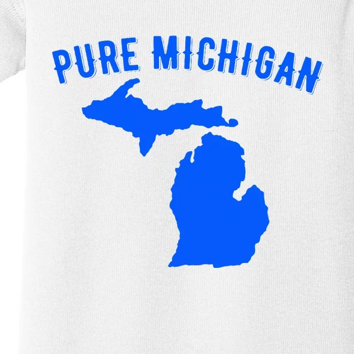 Pure Michigan Vacation Water Lake Fun Gift Idea Baby Bodysuit