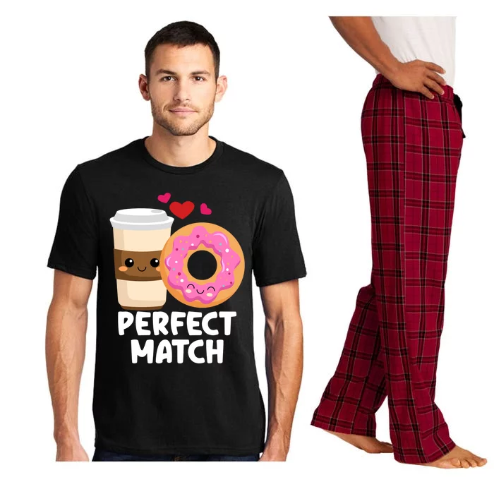 Perfect Match Valentines Day Coffee Donut Love Funny Pajama Gift Pajama Set