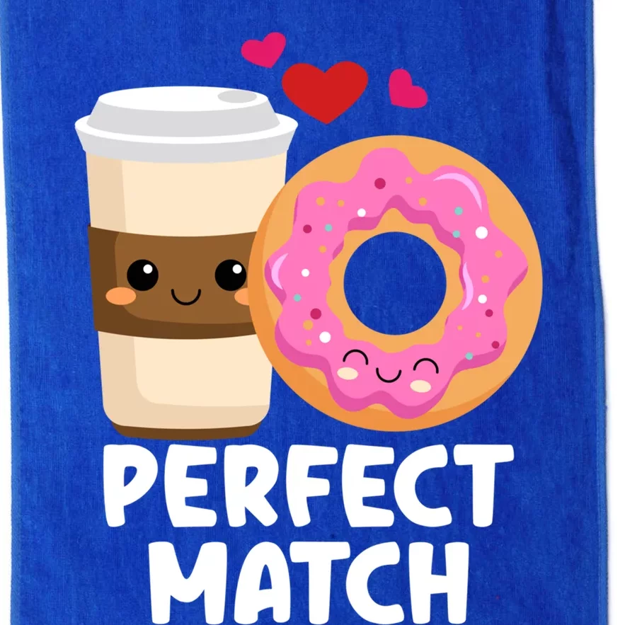 Perfect Match Valentines Day Coffee Donut Love Funny Pajama Gift Platinum Collection Golf Towel