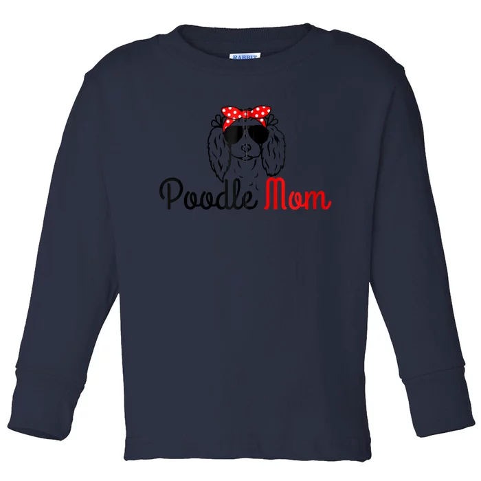 Poodle Mom Vintage Funny Cute Dog Poodle Mama Zip Hoodie Toddler Long Sleeve Shirt