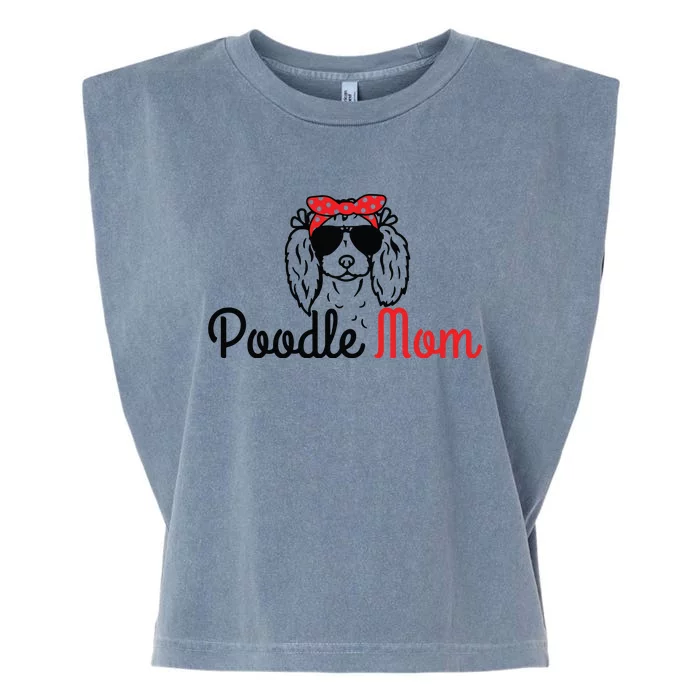 Poodle Mom Vintage Funny Cute Dog Poodle Mama Garment-Dyed Women's Muscle Tee