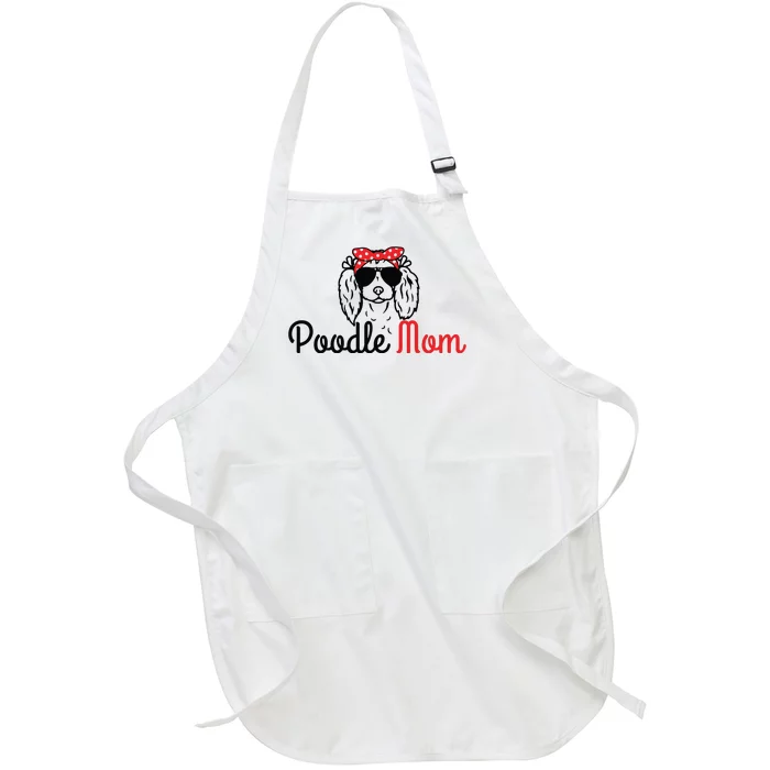 Poodle Mom Vintage Funny Cute Dog Poodle Mama Full-Length Apron With Pocket