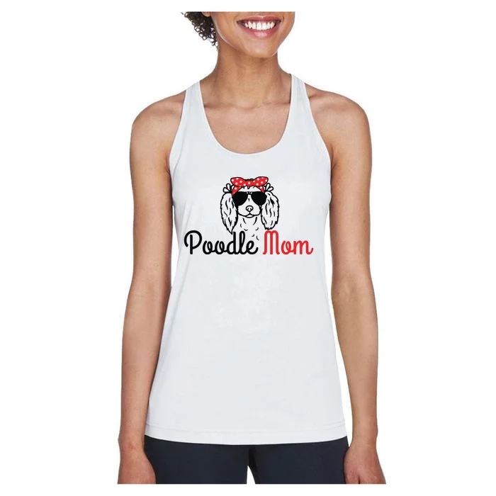 Poodle Mom Vintage Funny Cute Dog Poodle Mama Women's Racerback Tank