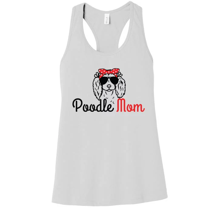 Poodle Mom Vintage Funny Cute Dog Poodle Mama Women's Racerback Tank