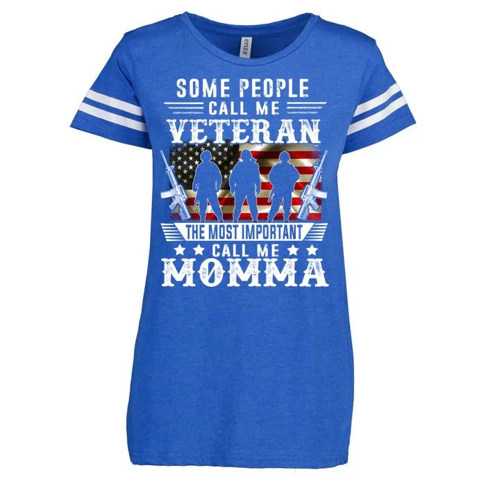 Proud Momma Veteran American Flag Gifts VeteranS Day Enza Ladies Jersey Football T-Shirt