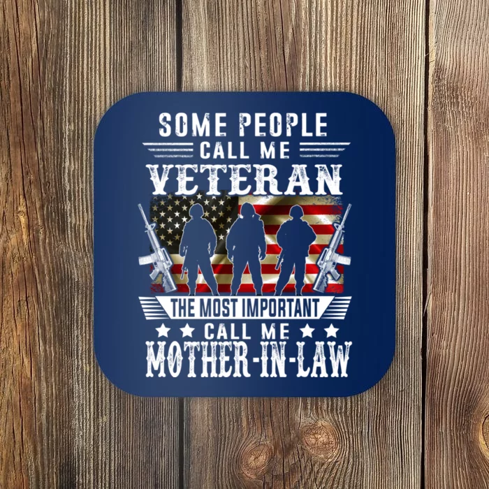 Proud Motherinlaw Veteran American Flag Tees VeteranS Day Coaster