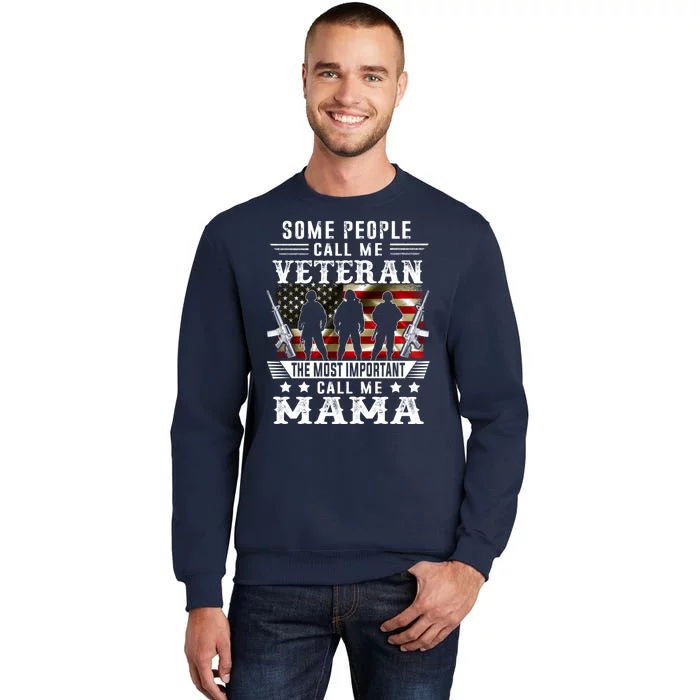 Proud Mama Veteran American Flag Gifts VeteranS Day Mothers Tall Sweatshirt