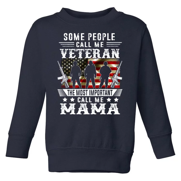 Proud Mama Veteran American Flag Gifts VeteranS Day Mothers Toddler Sweatshirt