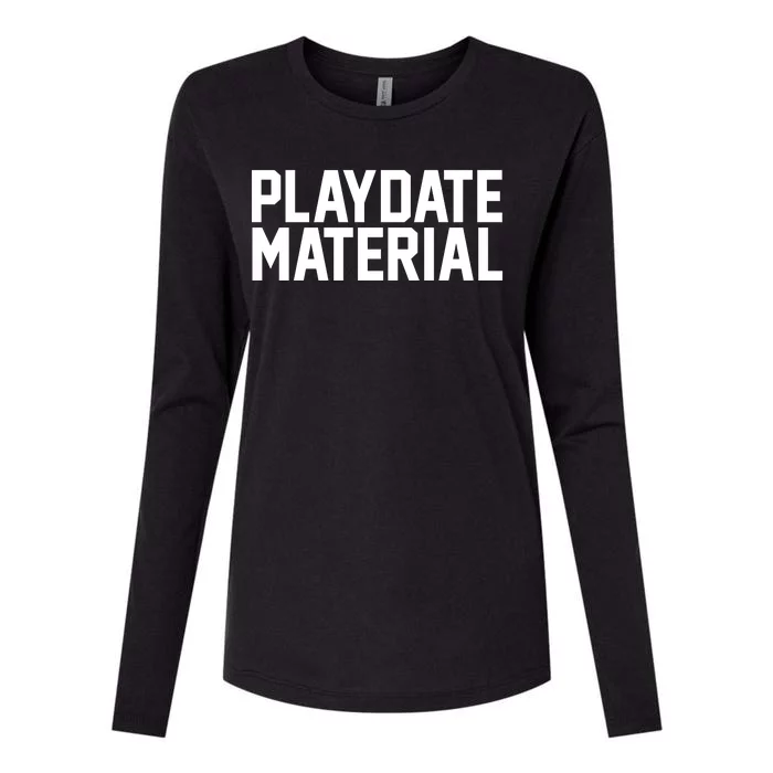 Playdate Material Valentine Womens Cotton Relaxed Long Sleeve T-Shirt