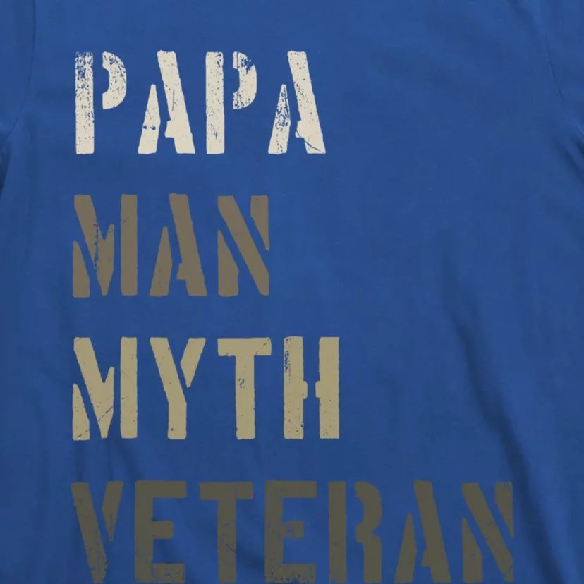 Papa Myth Veteran Cool Gift Gift For Retired Military T-Shirt