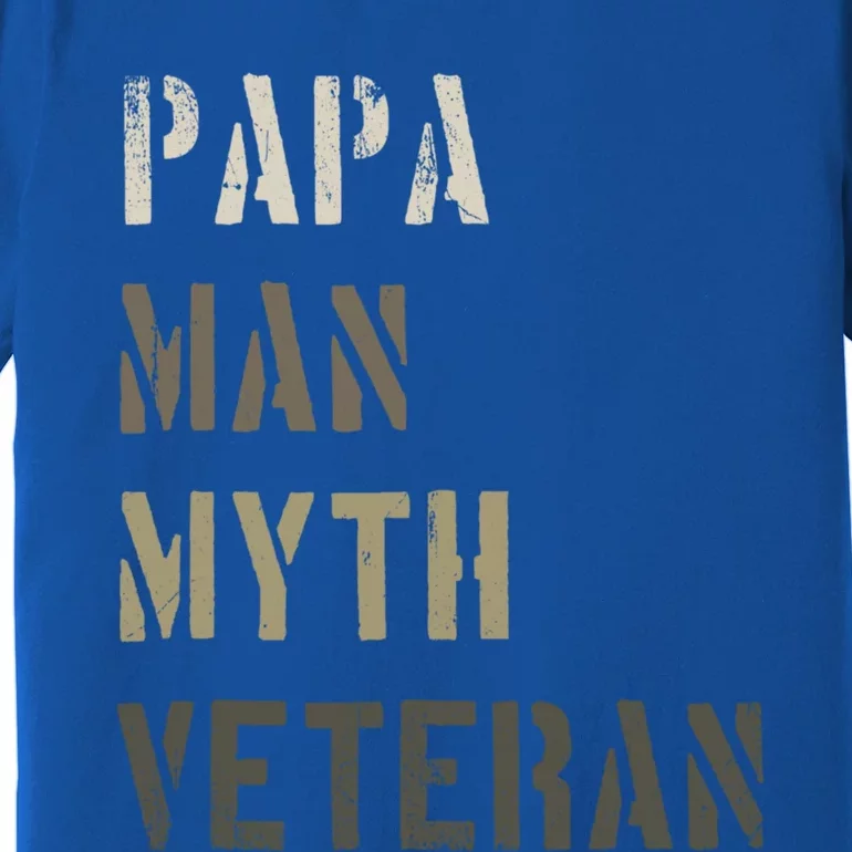 Papa Myth Veteran Cool Gift Gift For Retired Military Premium T-Shirt