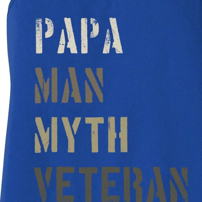 Papa Myth Veteran Cool Gift Gift For Retired Military Women's Racerback Tank