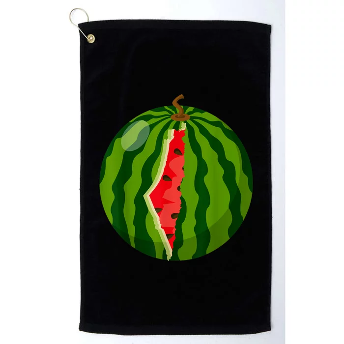 Palestine Map Watermelon Arabic Calligraphy Platinum Collection Golf Towel