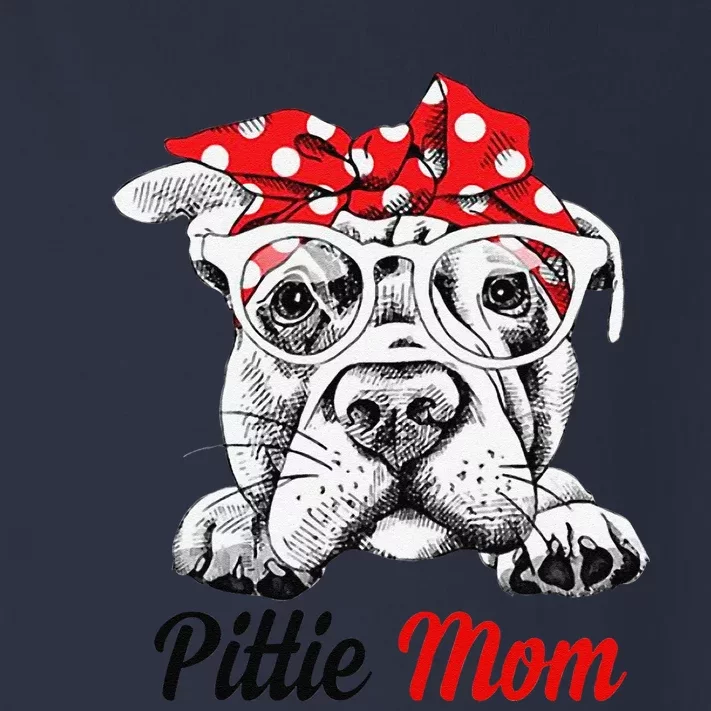 Pittie Mom With Red Bandana Headband Dog Mom Mothers Day Toddler Long Sleeve Shirt