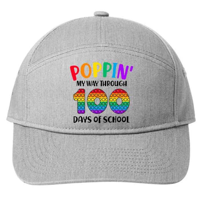 Poppin My Way Through 100 Days Of School Kids 100th Day Pop 7-Panel Snapback Hat