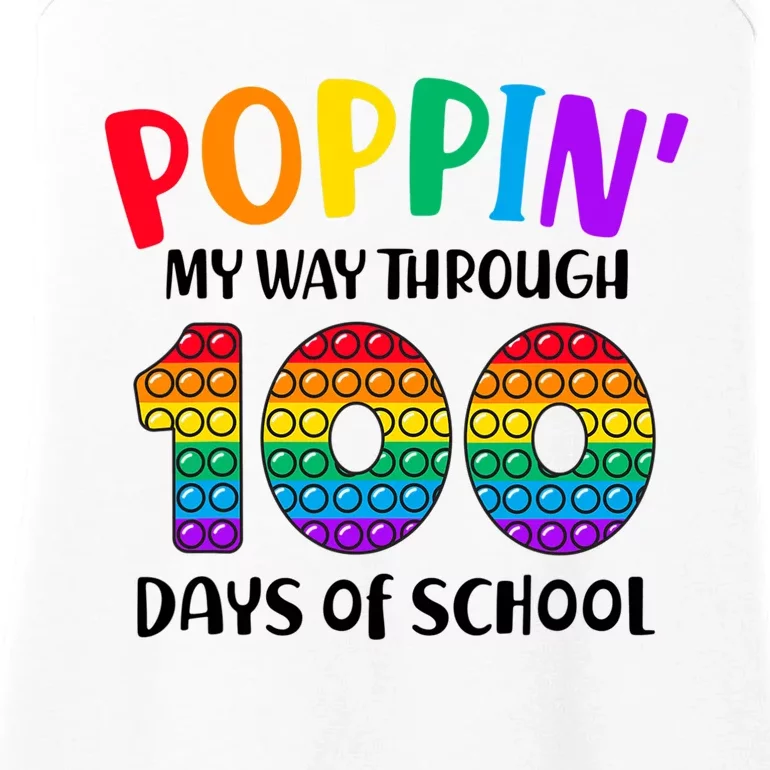 Poppin My Way Through 100 Days Of School Kids 100th Day Pop Ladies Essential Tank