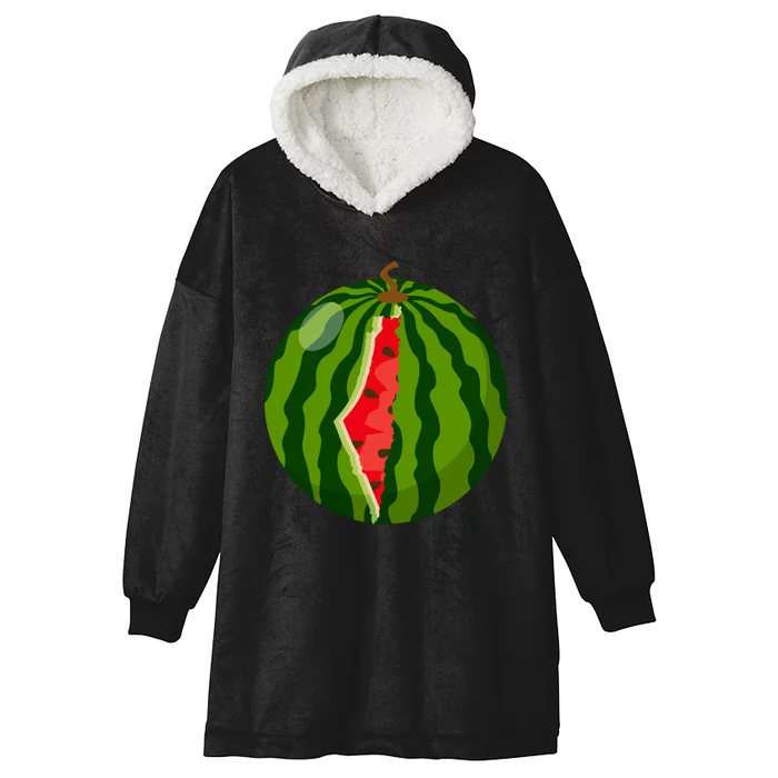 Palestine Map Watermelon Arabic Calligraphy Hooded Wearable Blanket