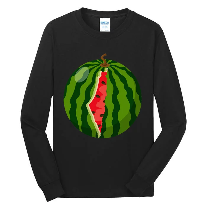 Palestine Map Watermelon Arabic Calligraphy Tall Long Sleeve T-Shirt