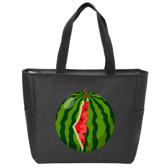 Palestine Map Watermelon Arabic Calligraphy Zip Tote Bag